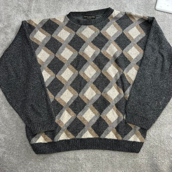 Vintage Liberty Sweaters Geometric Knit Sweater Size Large Made in USA Y2K - Picture 1 of 6